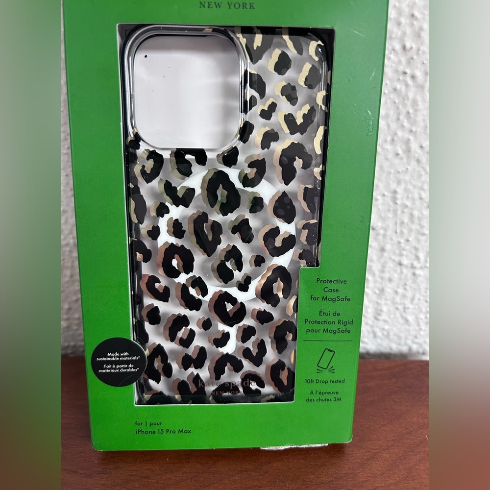 Kate Spade Cheetah iPhone 15 Pro Max Case NIB